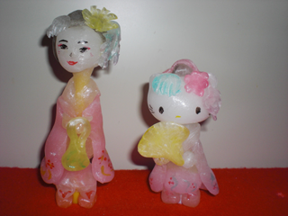 飴細工の舞妓さんと舞妓キティ