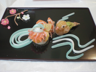 おしどり飴細工